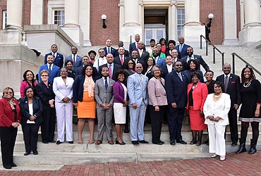 [photo, Legislative Black Caucus of Maryland, March 2019, State House, Annapolis, Maryland]