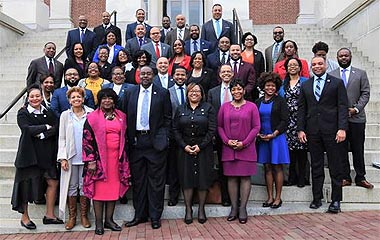 [photo, Legislative Black Caucus of Maryland, March 2020, State House, Annapolis, Maryland]